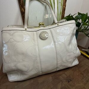 Coach Off-White Signature Tote